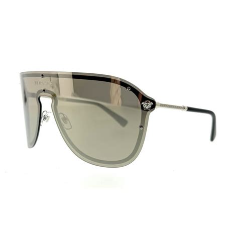 versace ve2180 silver|Versace Light Grey Mirror Silver Shield Unisex .